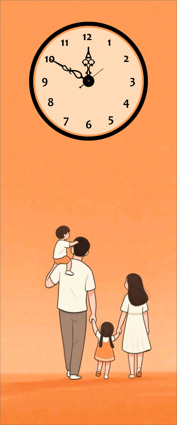 Family Print Wall Clock With Light