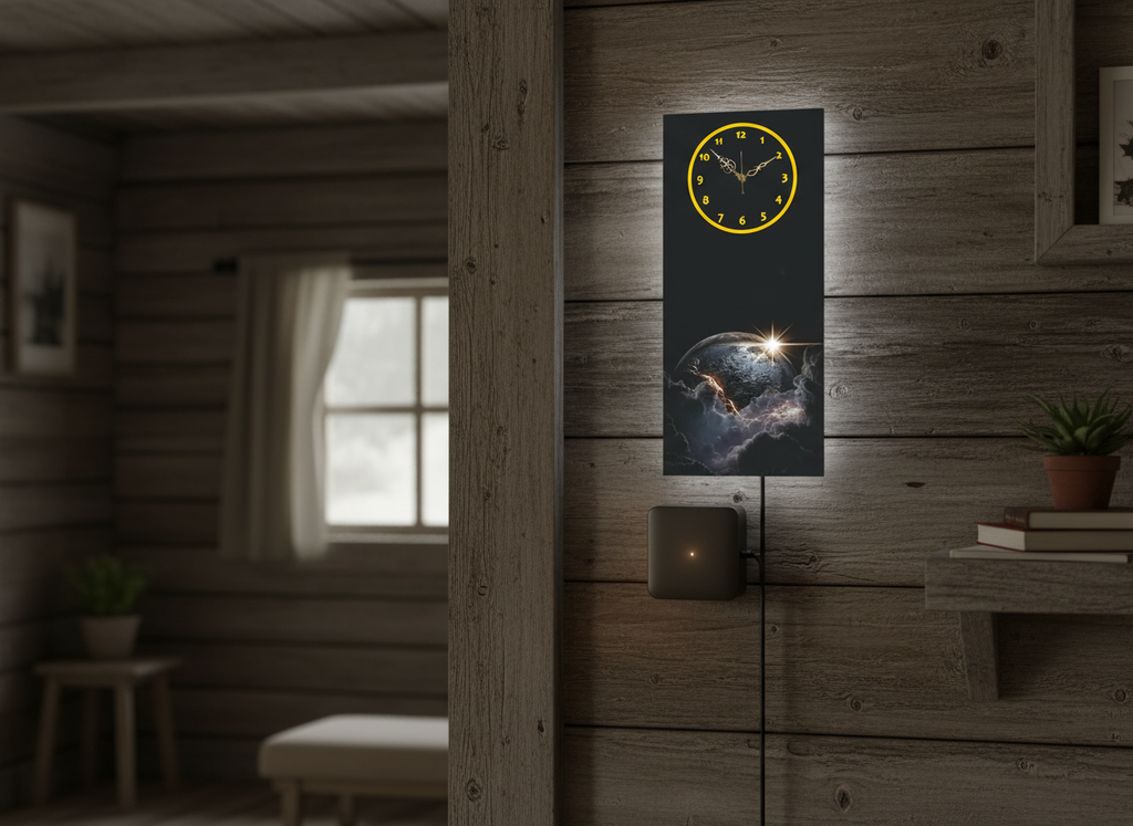 Celestial Space Wall Art Clock With Light