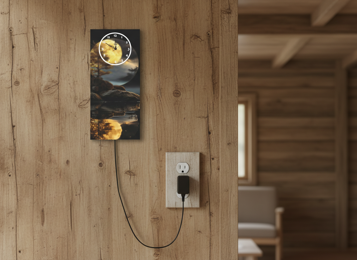 Lakeside Moonlight Wall Clock With Light