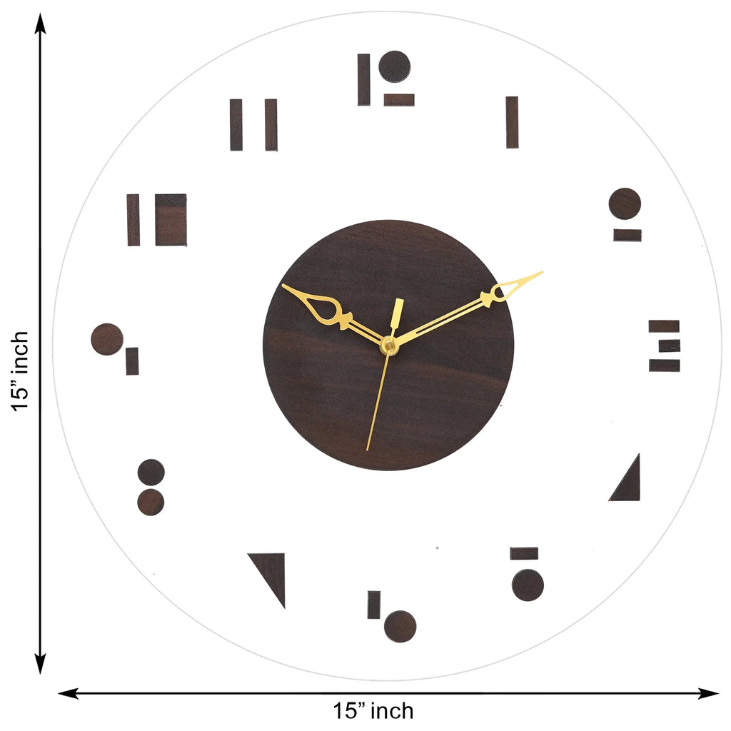 Timber Elegance Wooden Acrylic Wall Clock - Gift With Smile