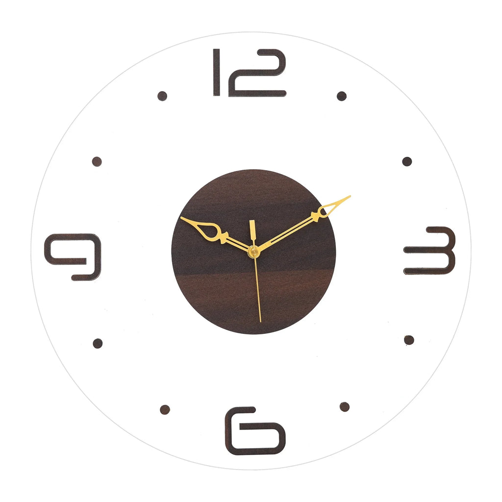 Acryluxe Wooden Acrylic Wall Clock - Gift With Smile