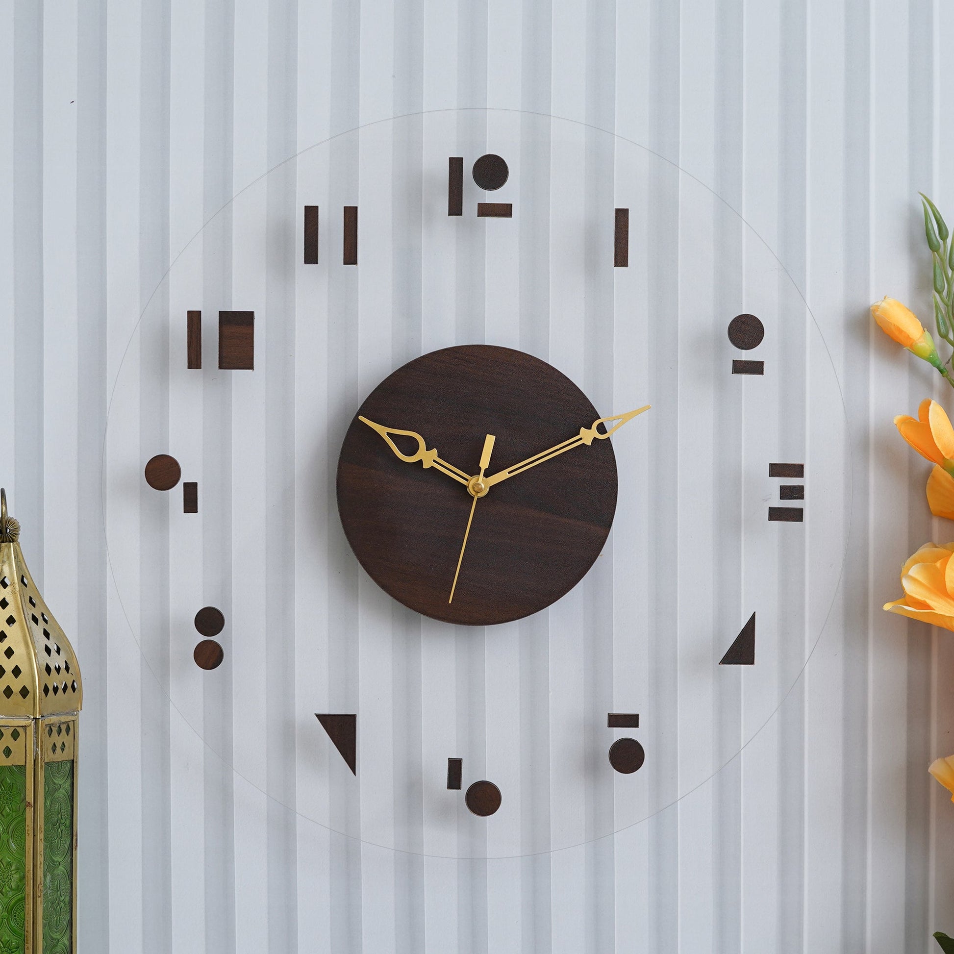 Timber Elegance Wooden Acrylic Wall Clock