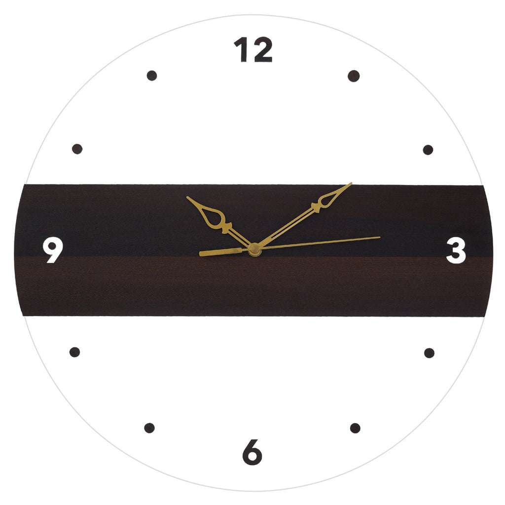 Acrylic Horizontal Stripe Wooden Wall Clock