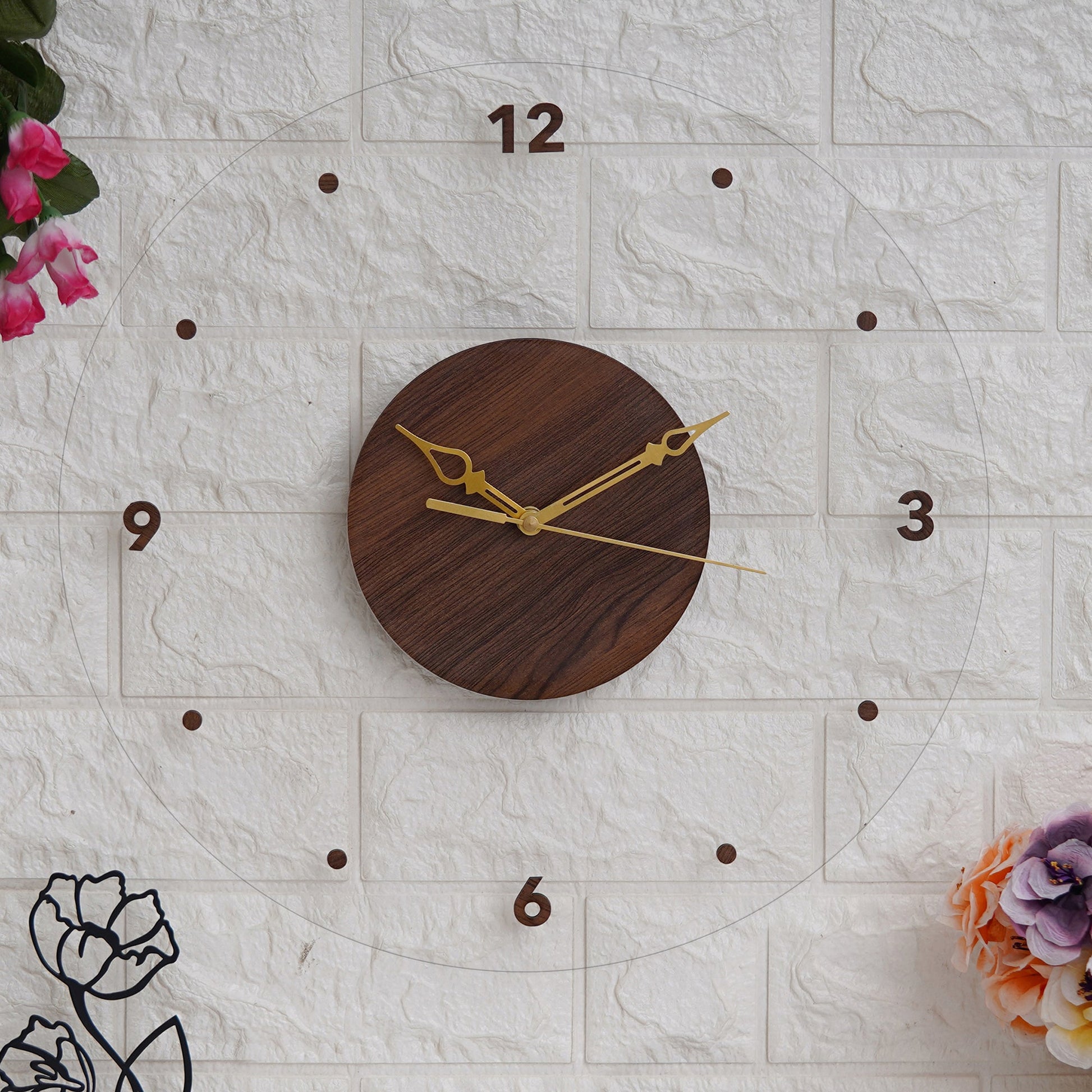 Modern Acrylic Wooden Wall clock