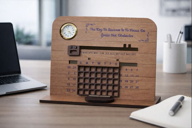 Premium Wooden Desk Calendar