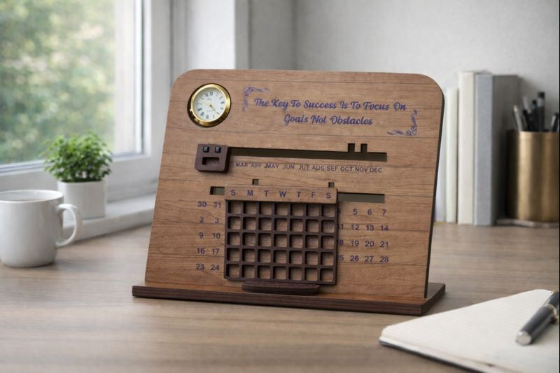 Premium Wooden Desk Calendar