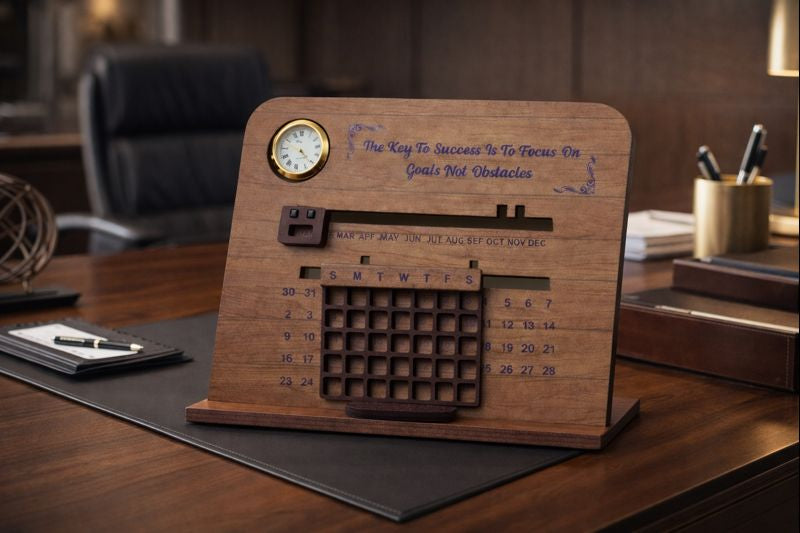 Premium Wooden Desk Calendar