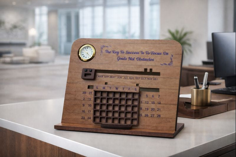 Premium Wooden Desk Calendar