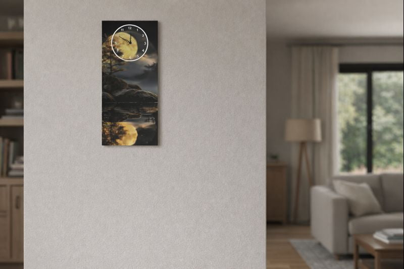 Lakeside Moonlight Wall Clock With Light