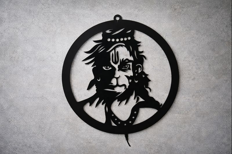 Hanuman Ji Black Cutout Photo Frame With Light and Remote