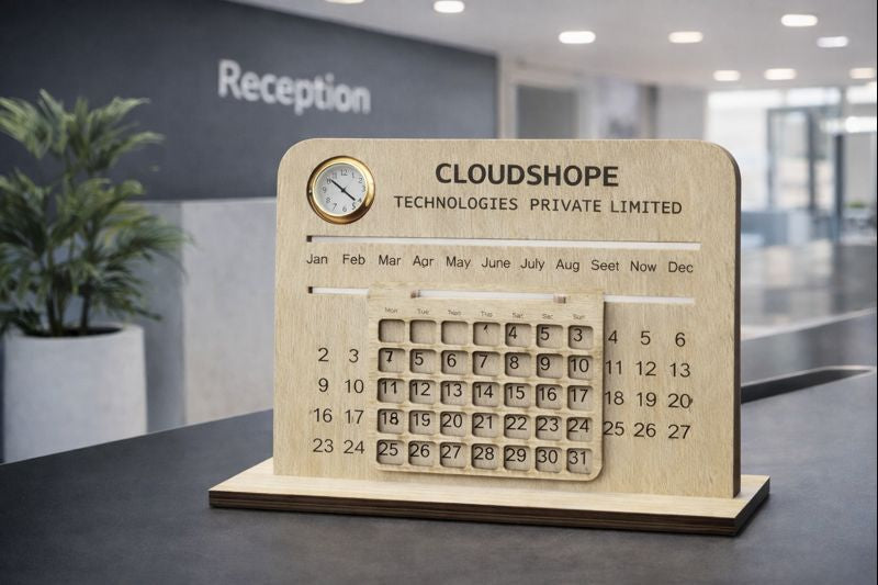 Elegant Wooden Desk Calendar