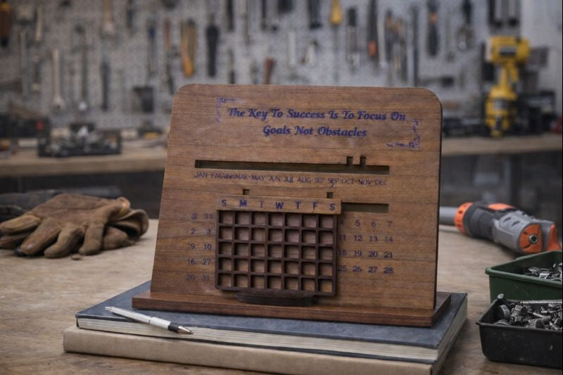 Premium Wooden Desk Calendar