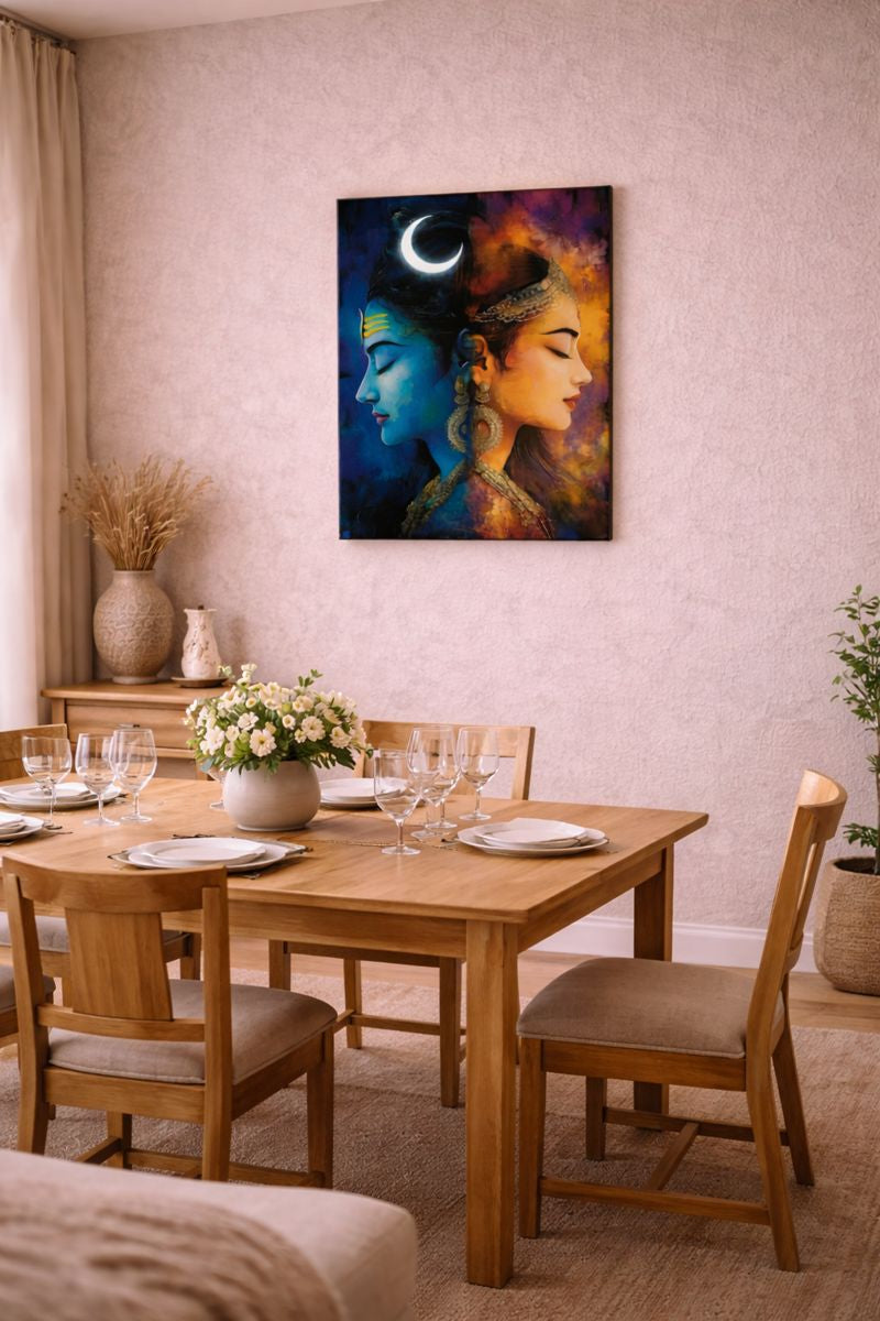 Shiv–Parvati Acrylic Light Frame