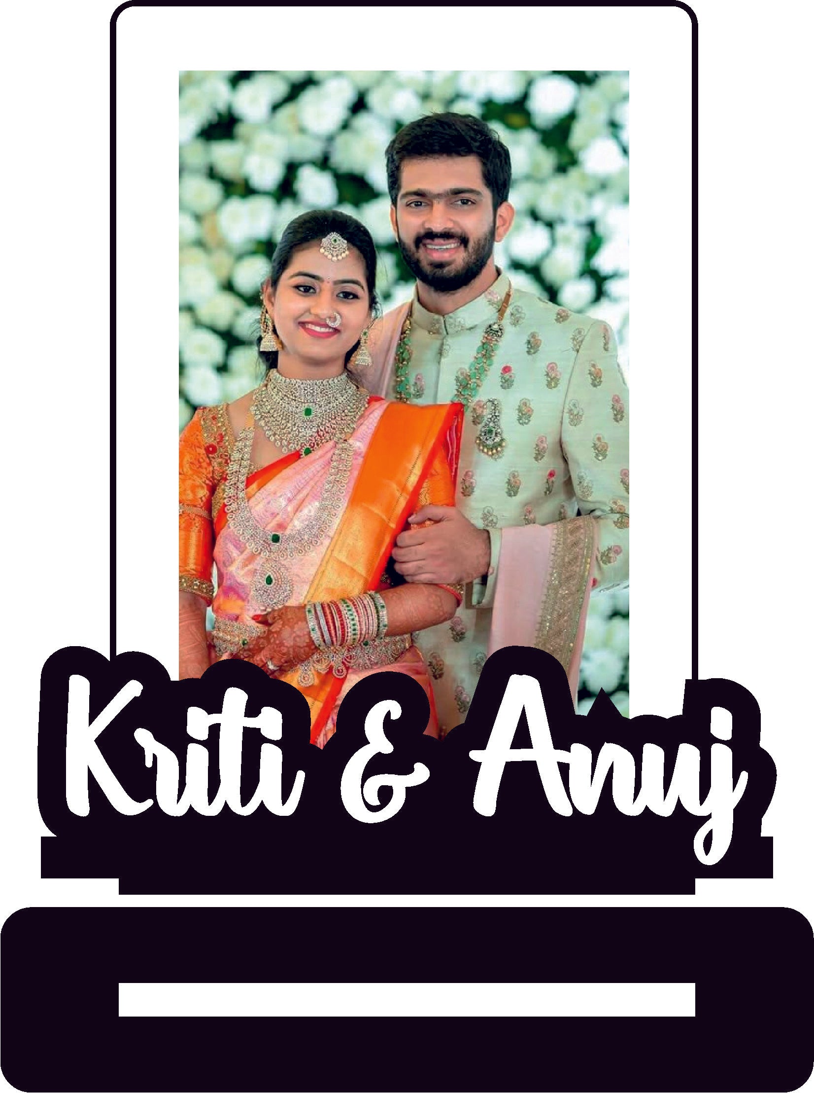 Couple Photoframe Stand ( White + Black & Clear Acrylic)