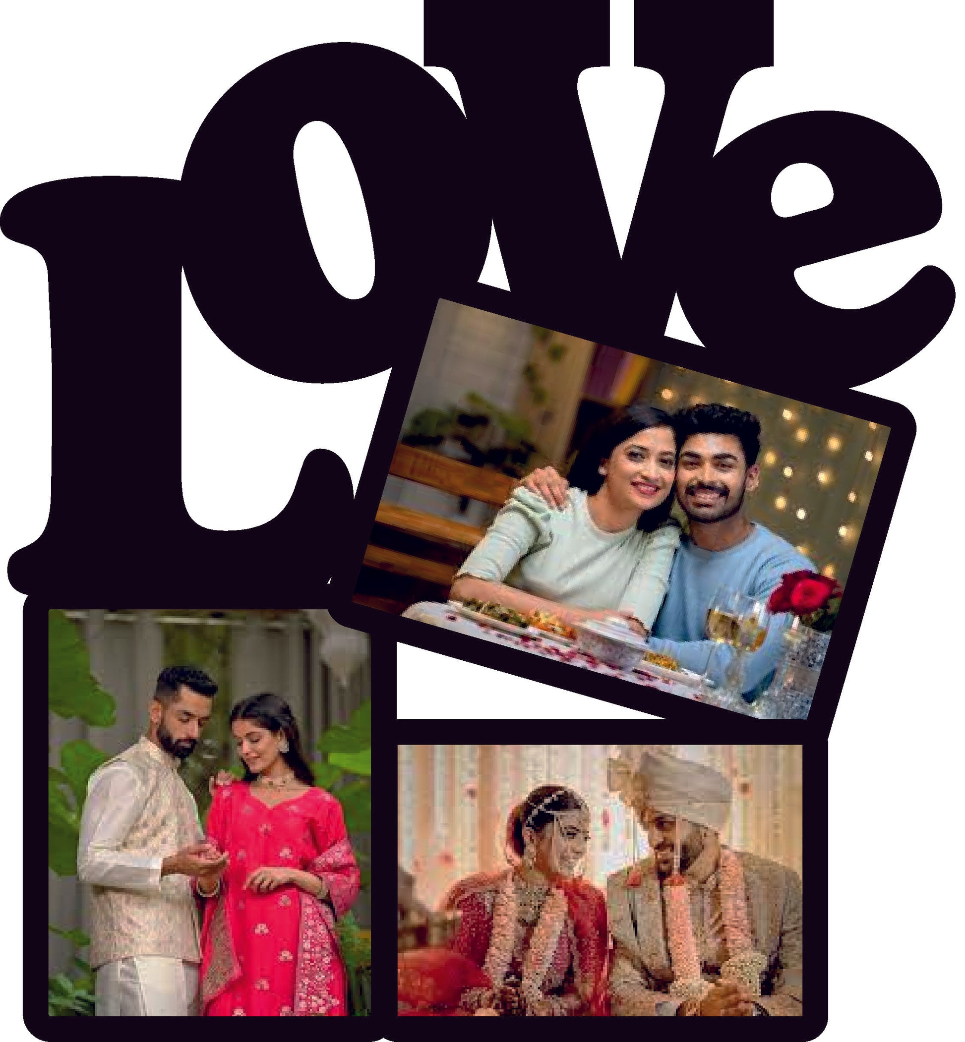 Couple Photoframe (Black Acrylic)
