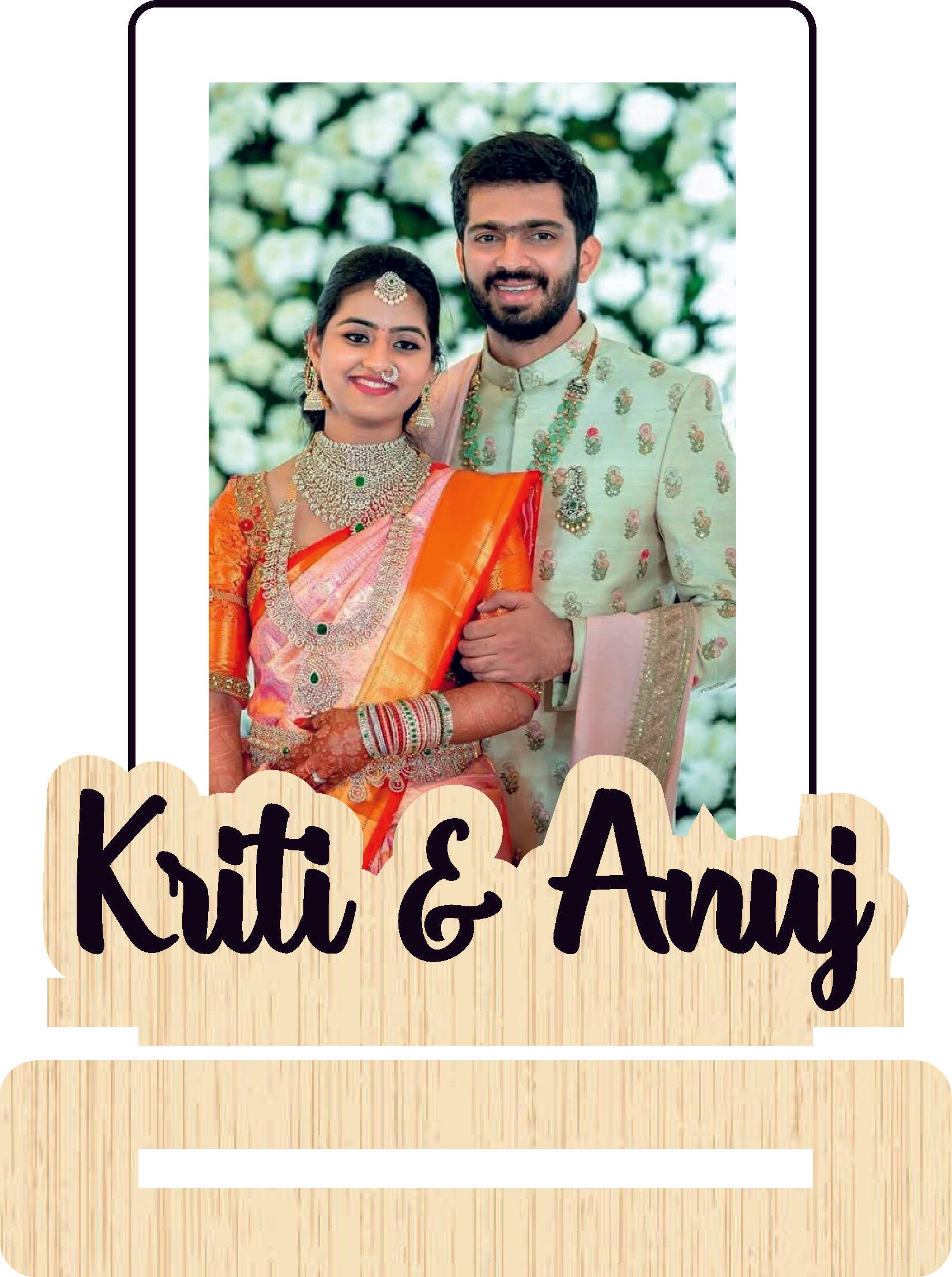 Couple Photoframe Stand ( White + Black & Clear Acrylic)