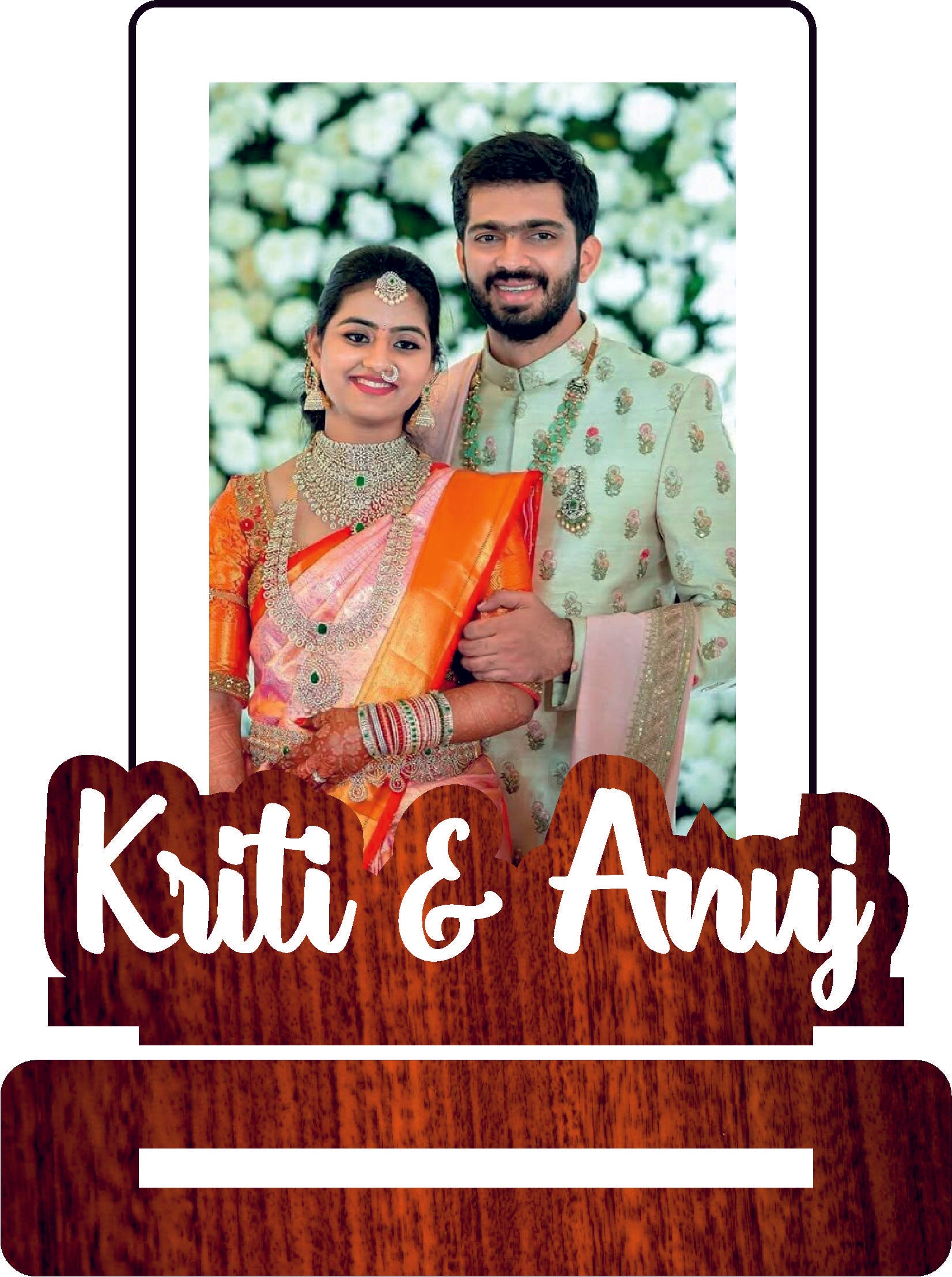 Couple Photoframe Stand ( White + Black & Clear Acrylic)