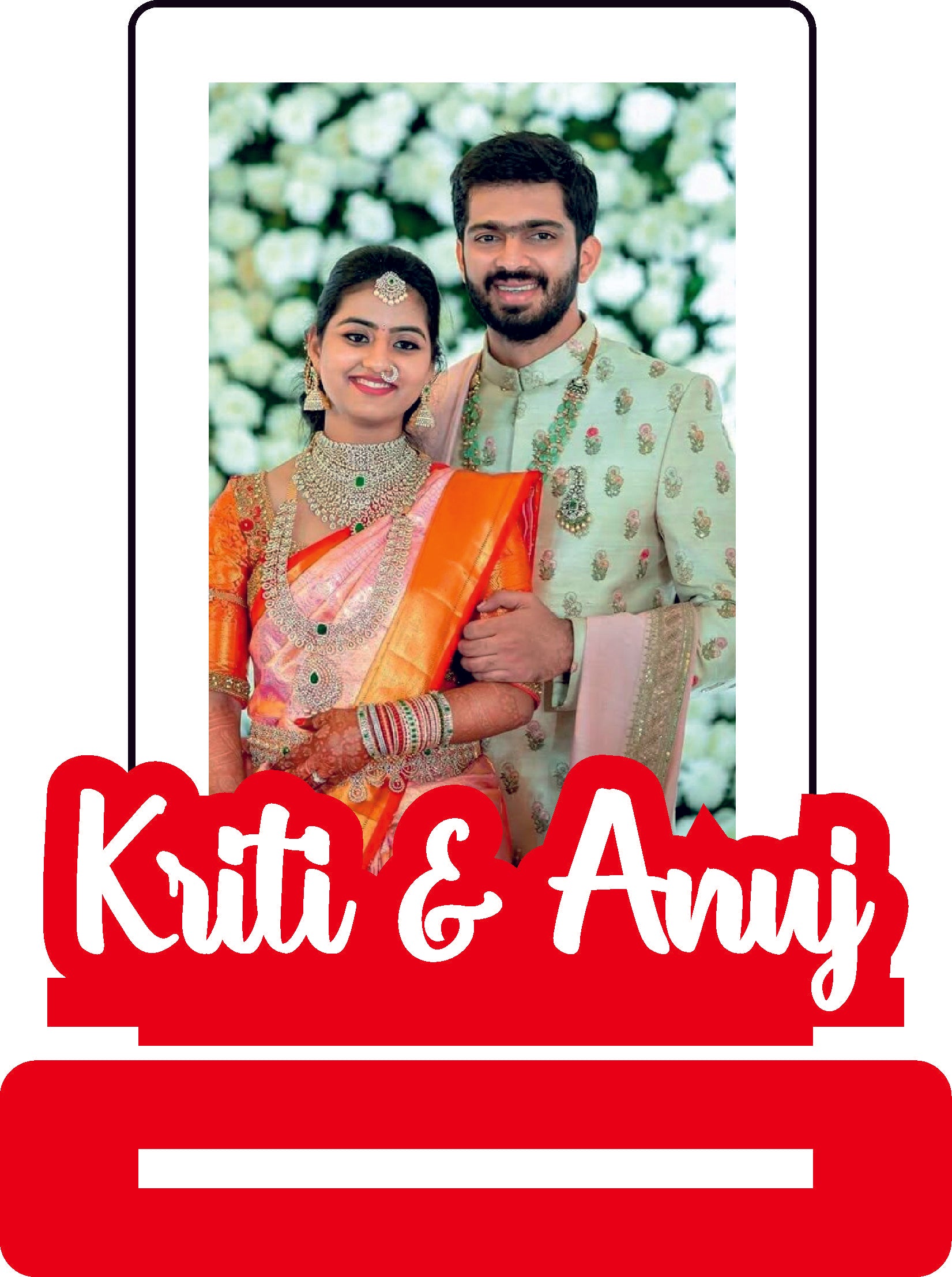 Couple Photoframe Stand ( White + Black & Clear Acrylic)