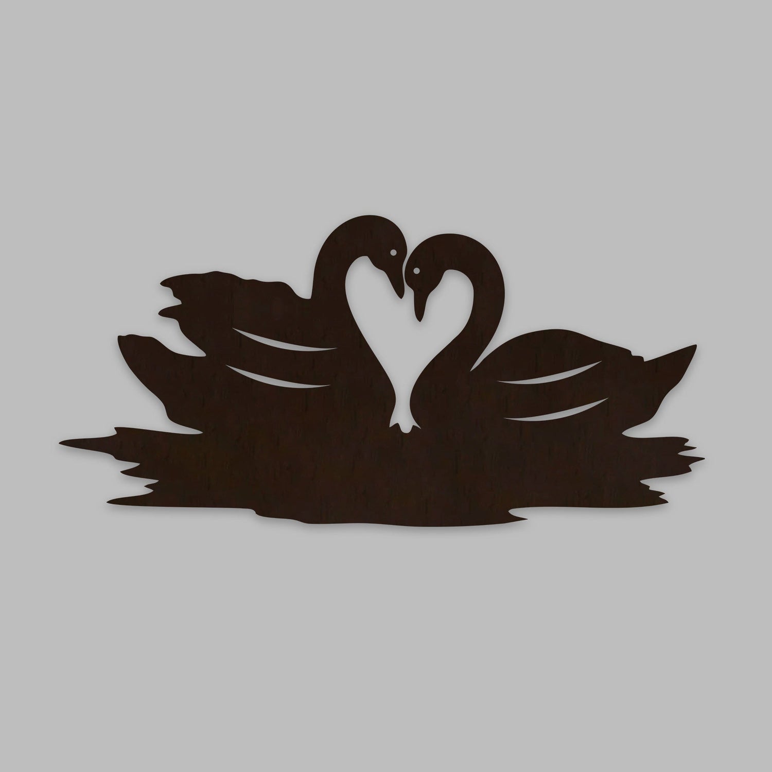 Loving Pair of Swan Backlit Wooden Wall Decor with LED Night Light With Remote