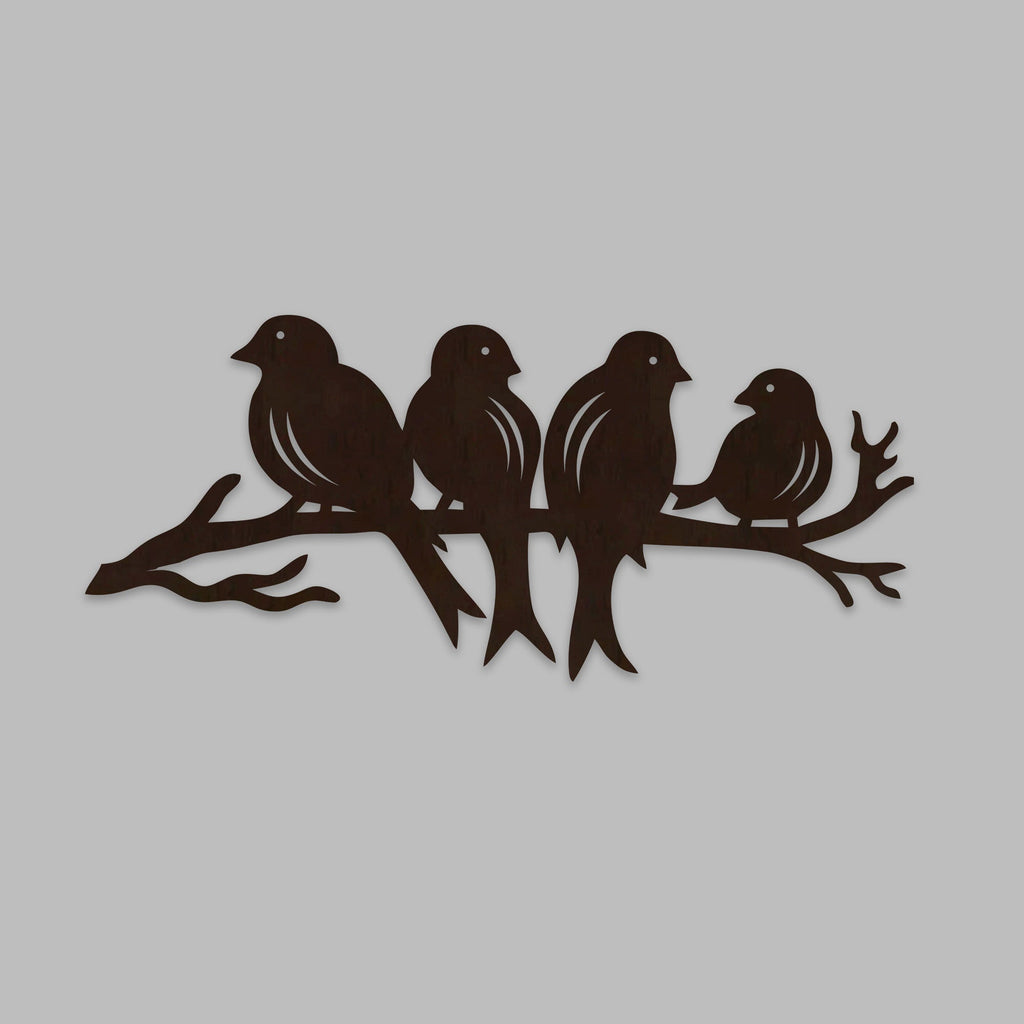 Birds Sitting on Branch Backlit Wooden Wall Decor with LED Night Light With Remote