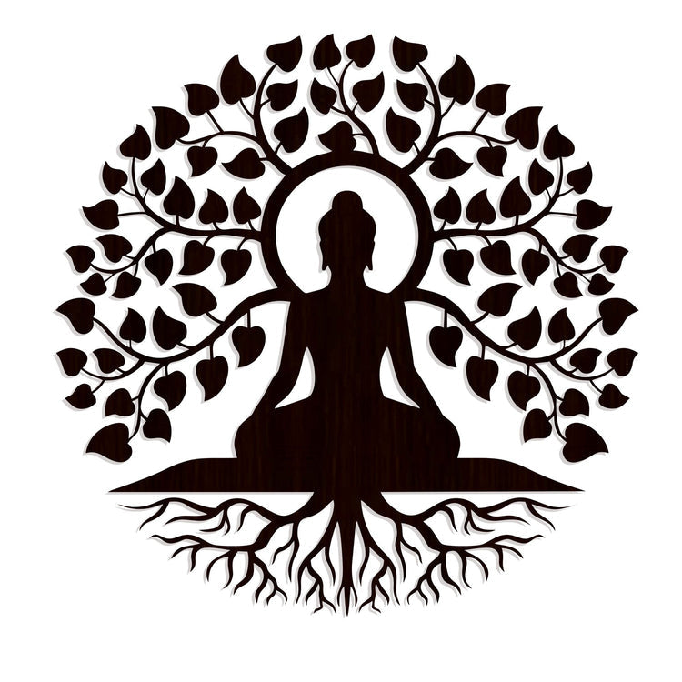 Meditating Lord Buddha Art Backlit Wooden Wall Hanging with LED Night Light With Remote