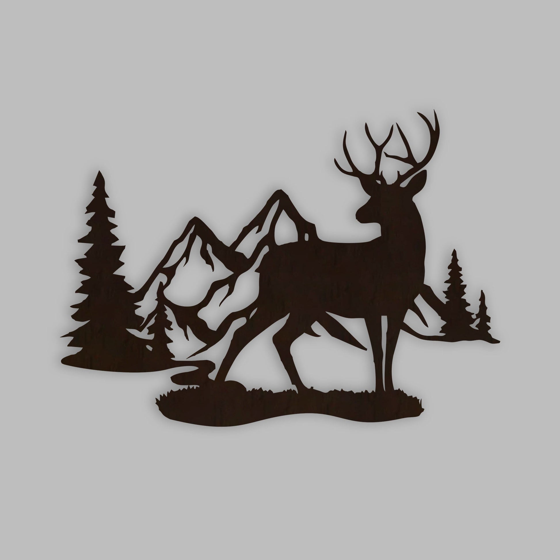 Rustic Forest Deer Backlit Wooden Wall Decor with LED Night Light With Remote