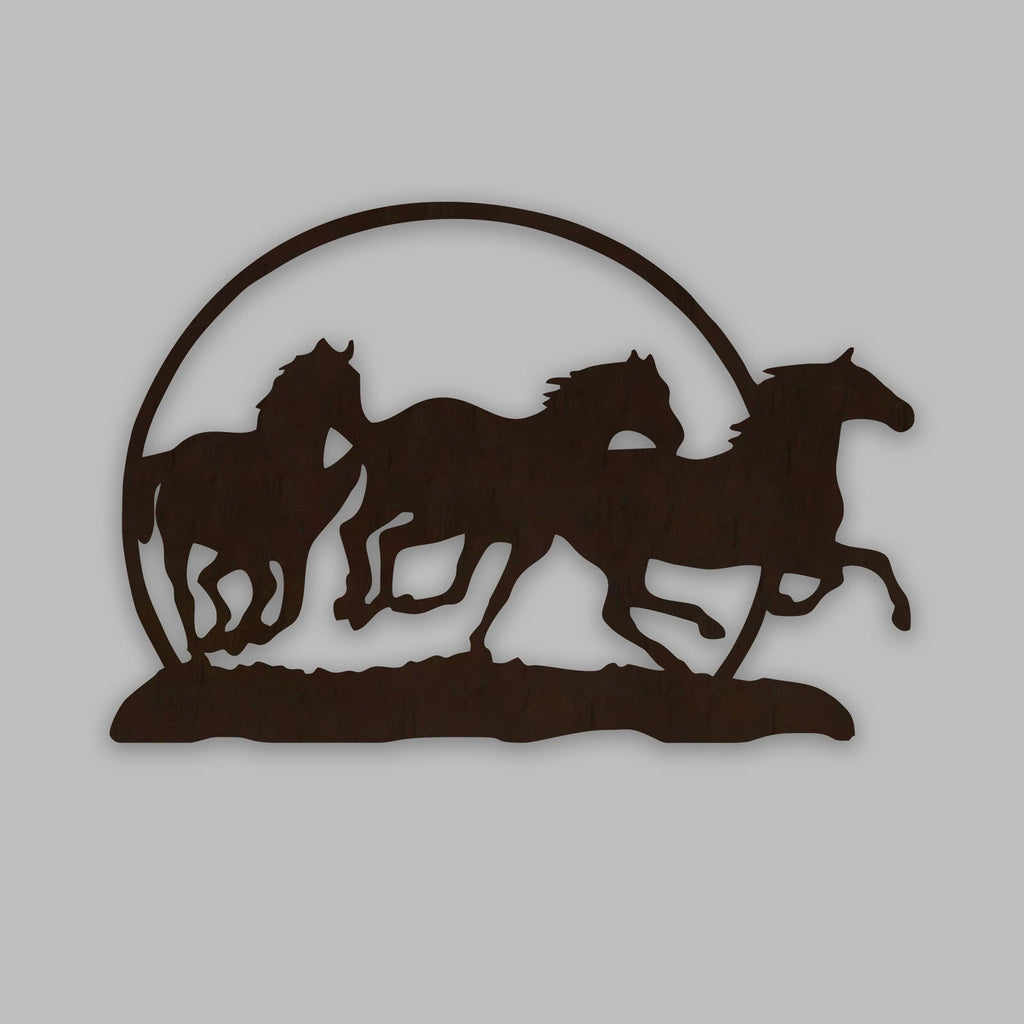 Beautiful Running Horse Backlit Wooden Wall Decor with LED Night Light With Remote