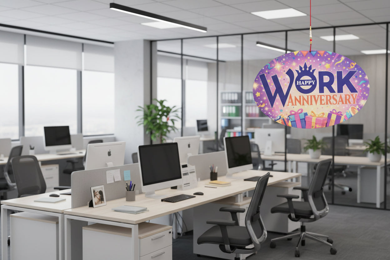 Personalized Work Anniversary Name Plate | Custom Office Wall Gift