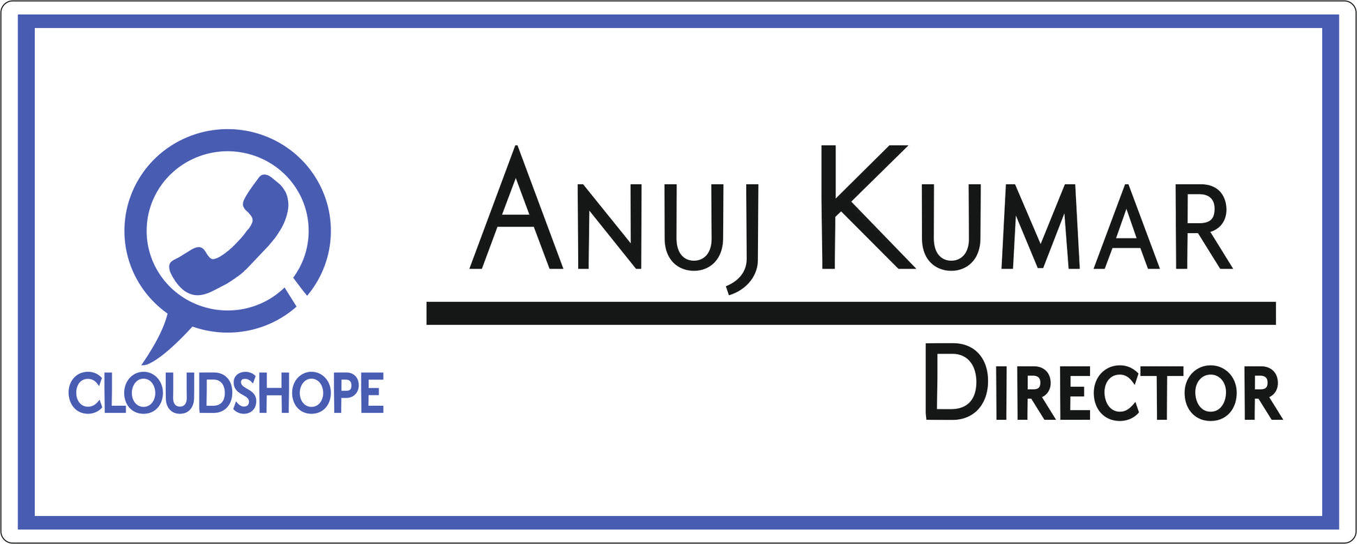 Door Name Plate ( Blue + White & Black Acrylic)