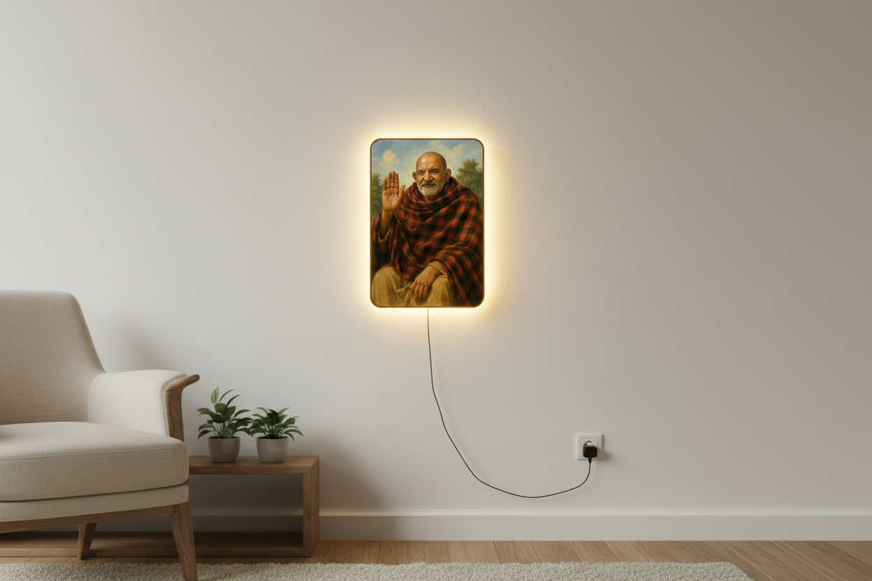 Neem Karoli Illuminated Wall Frame
