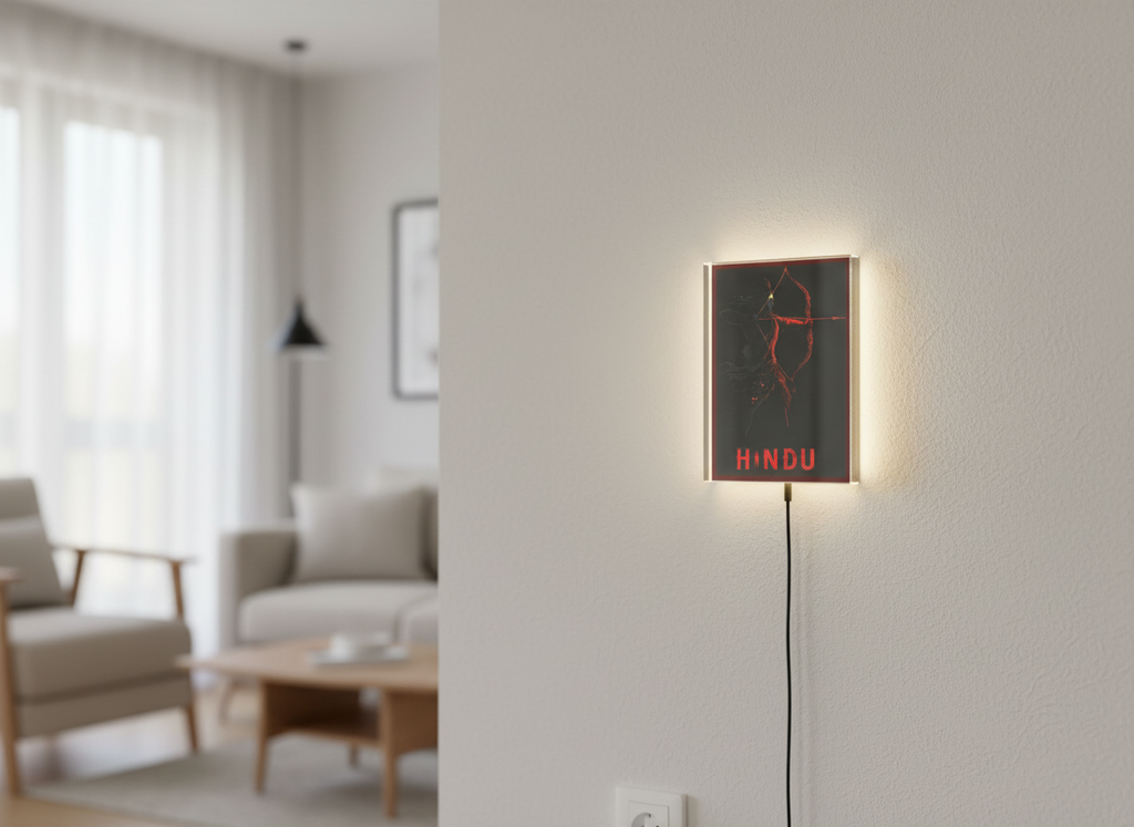 Hindu Acrylic Wall Frame With Light And Remote