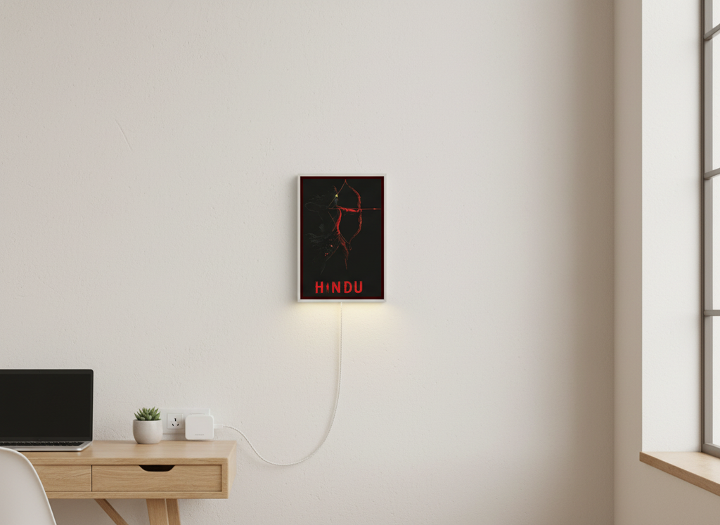 Hindu Acrylic Wall Frame With Light And Remote