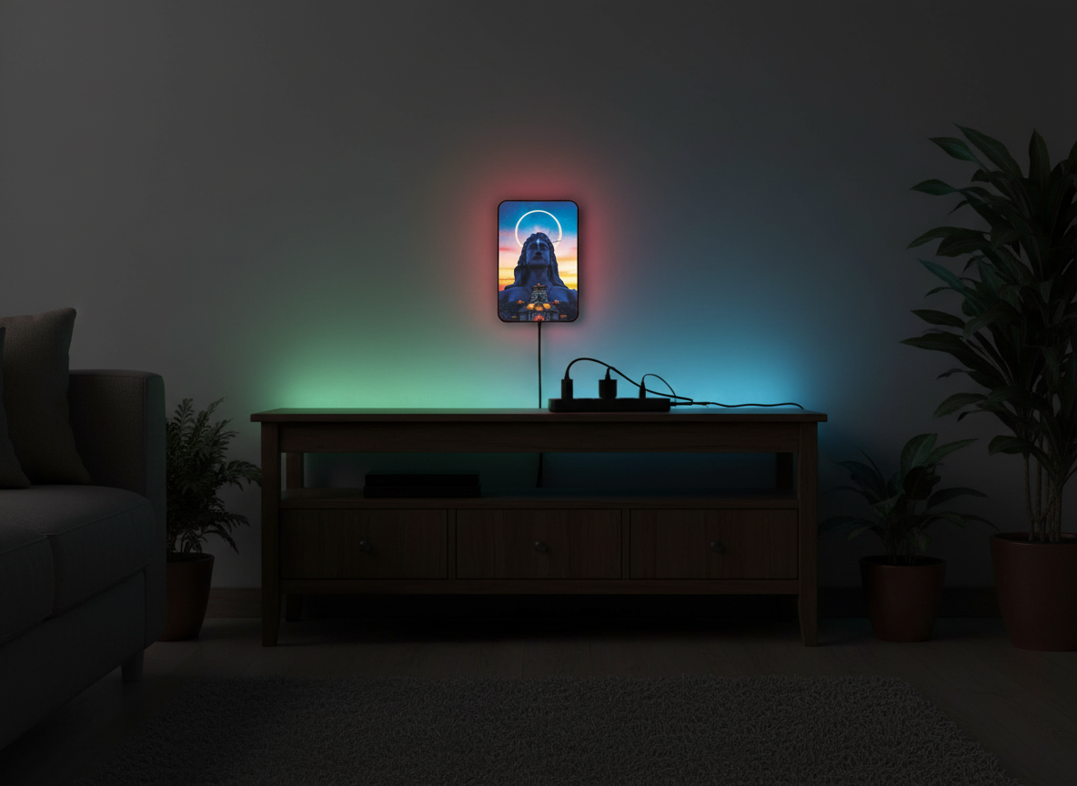 Adi Yogi Acrylic Wall Frame With Light