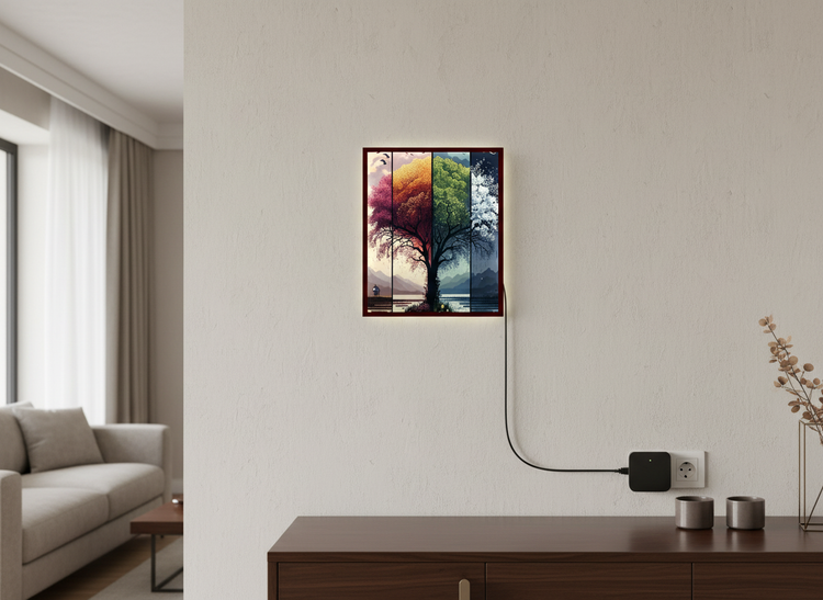 Colorful Tree Wall Frame With Light