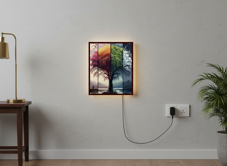 Colorful Tree Wall Frame With Light