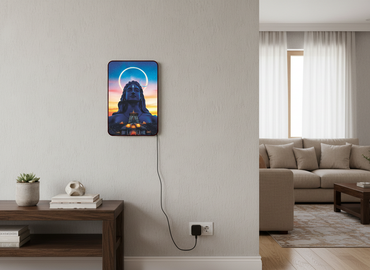 Adi Yogi Acrylic Wall Frame With Light