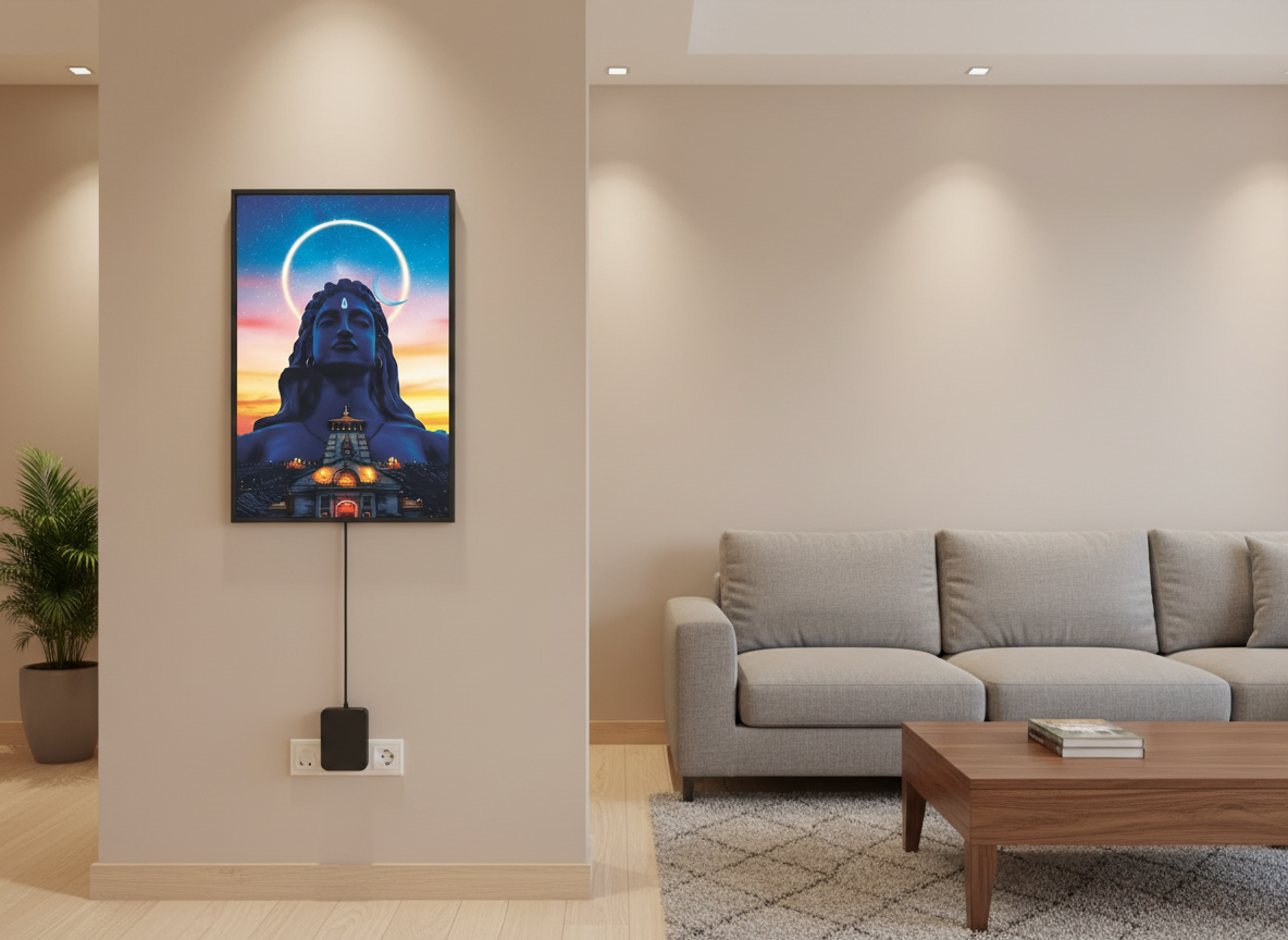 Adi Yogi Acrylic Wall Frame With Light