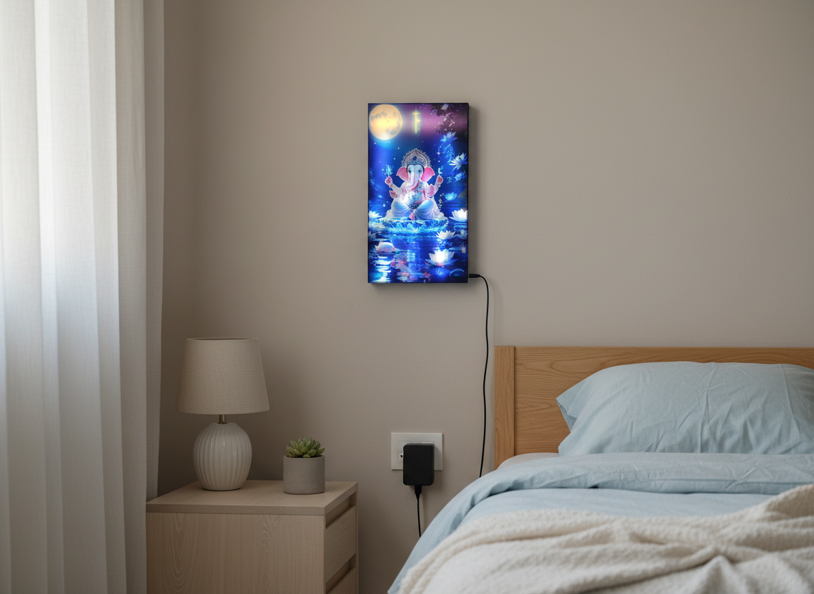 Ganesh Wall Frame With Light And Remote