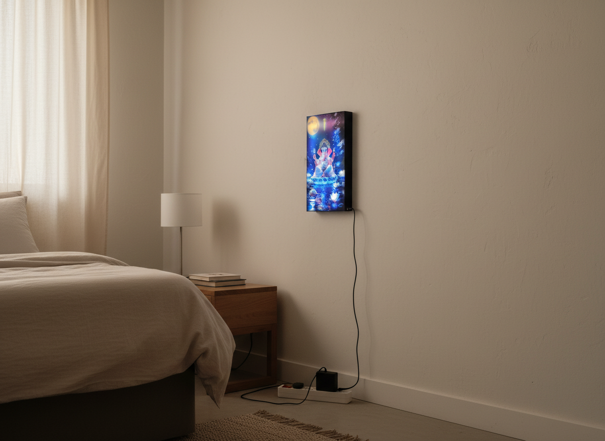 Ganesh Wall Frame With Light And Remote