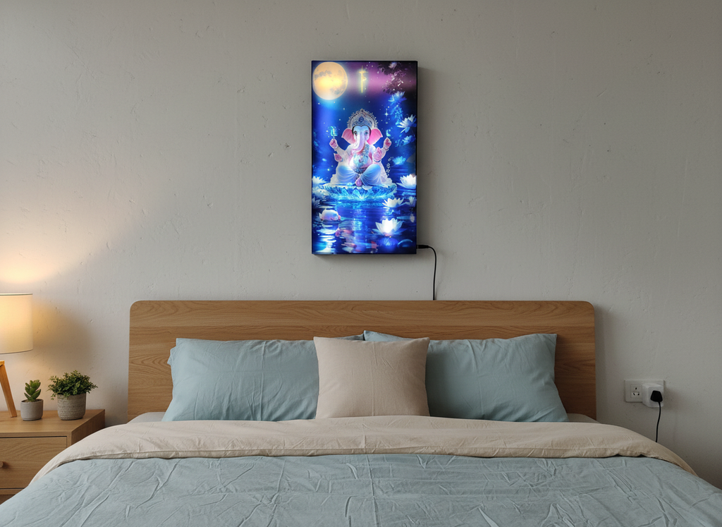 Ganesh Wall Frame With Light And Remote