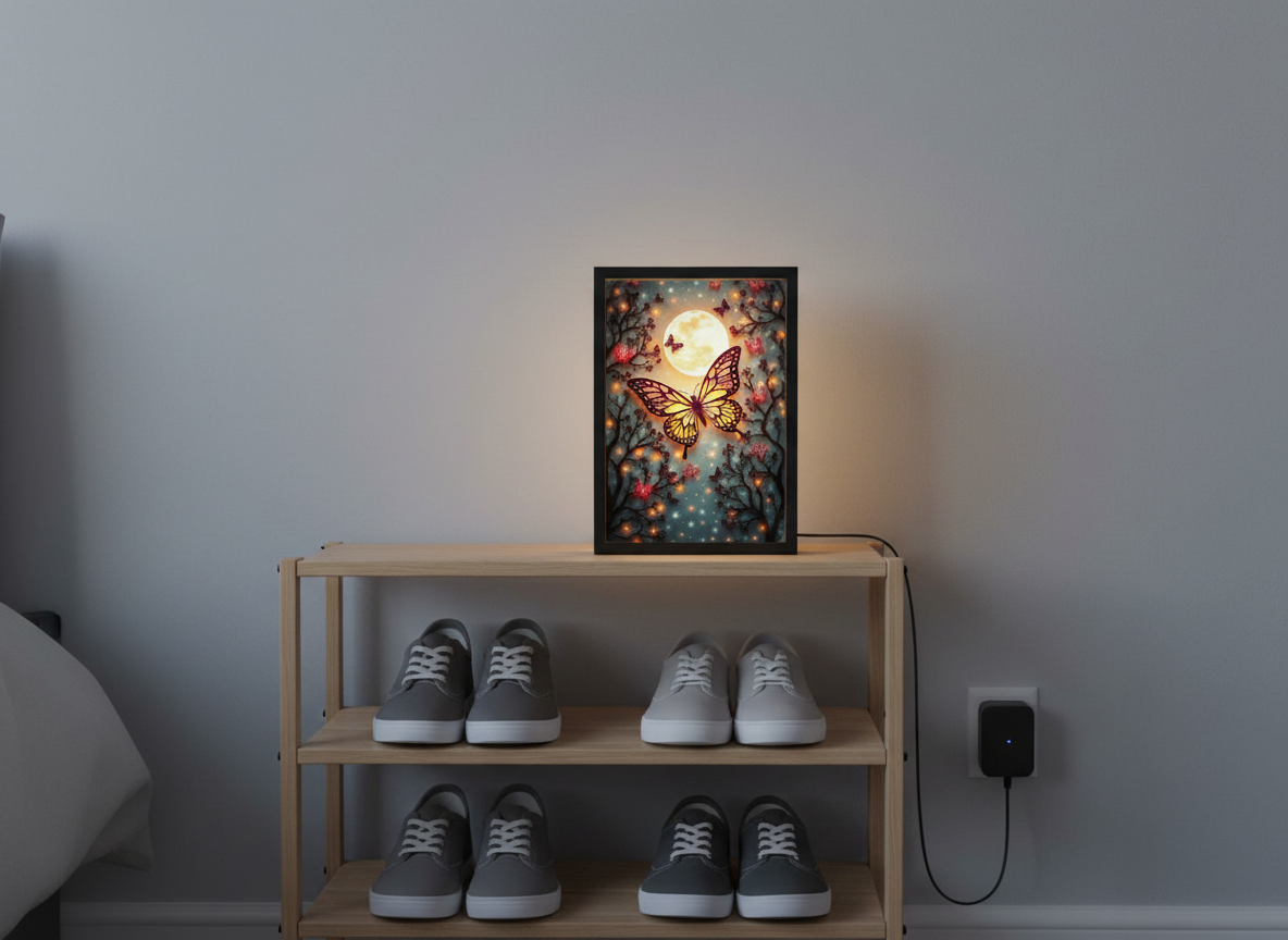 Butterfly Wall Frame With Light And Remote