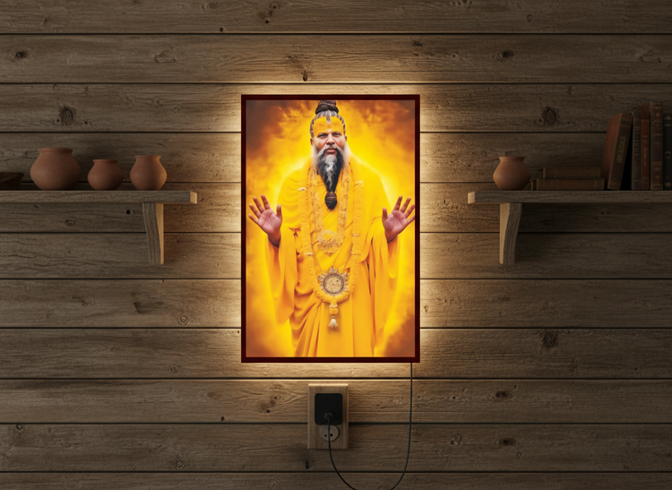 Premanand Ji Acrylic Wall Frame With Light And Remote