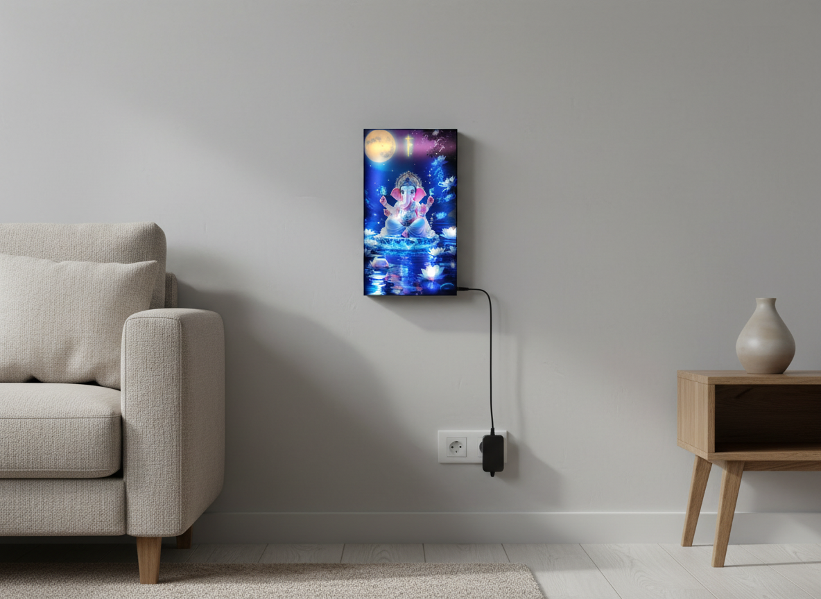 Ganesh Wall Frame With Light And Remote