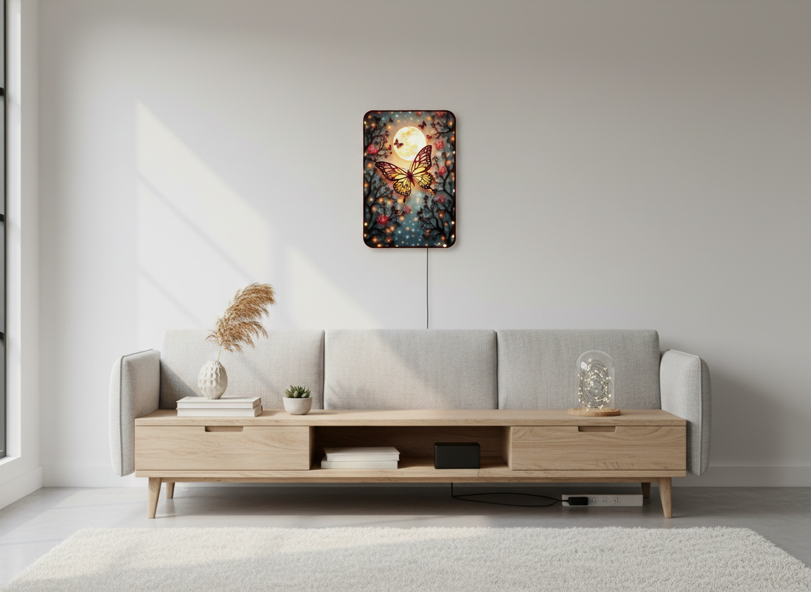 Butterfly Wall Frame With Light And Remote