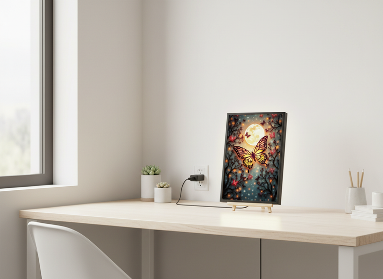 Butterfly Wall Frame With Light And Remote