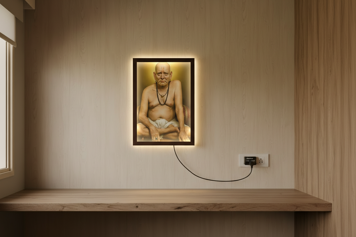 Swami Samarth Wall Frame With Light