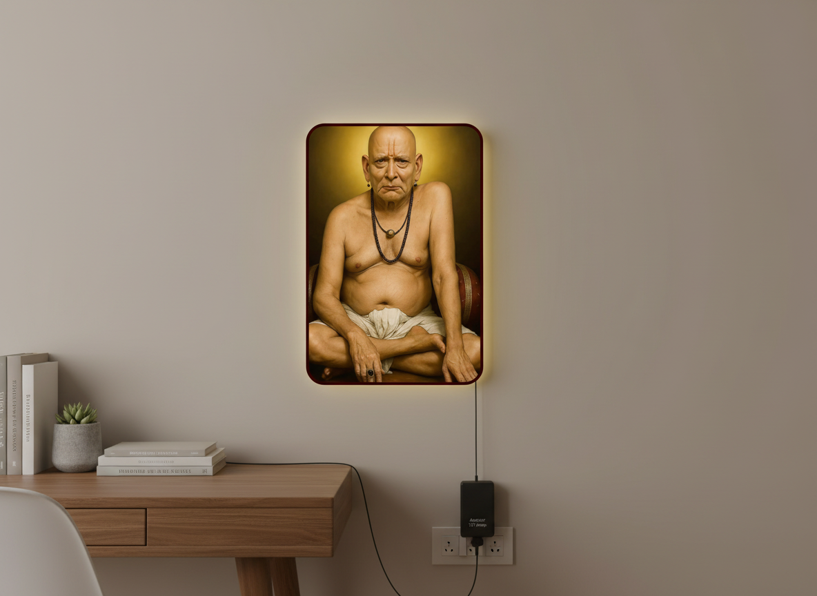 Swami Samarth Wall Frame With Light