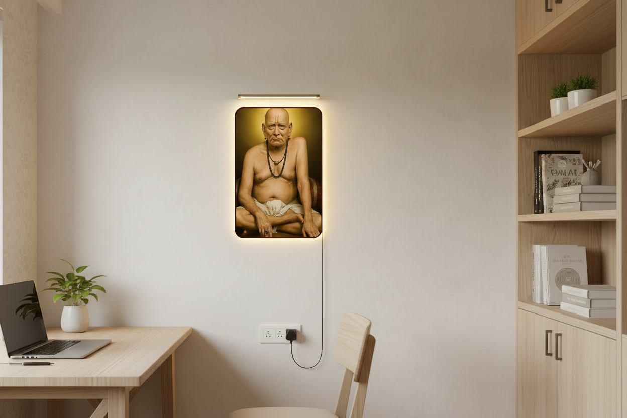 Swami Samarth Wall Frame With Light
