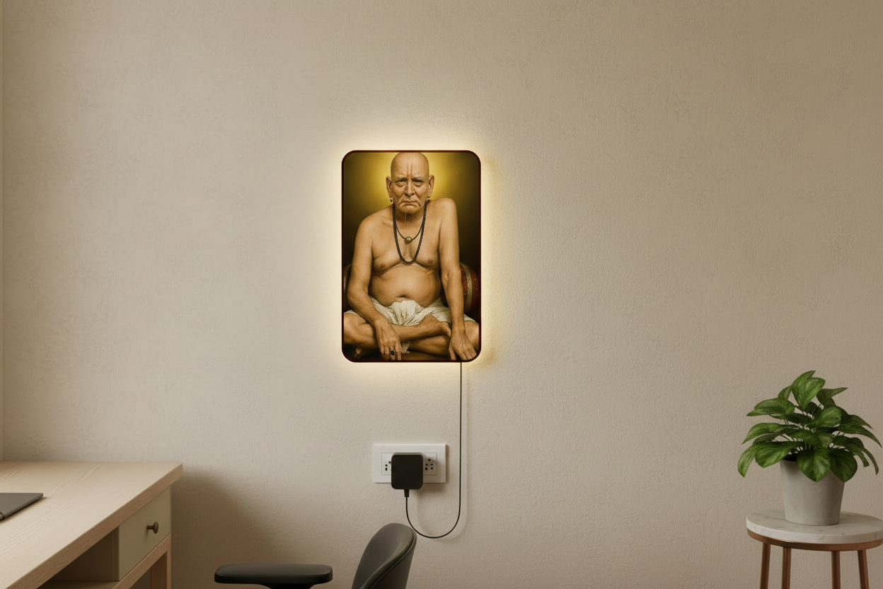 Swami Samarth Wall Frame With Light
