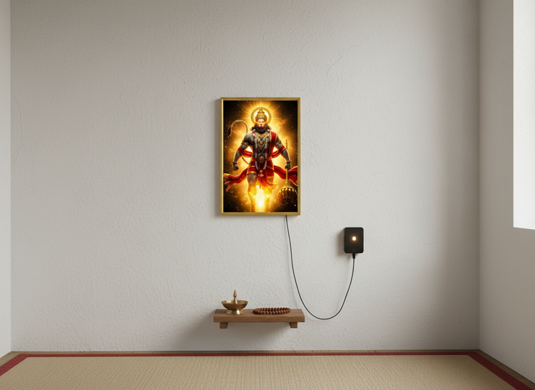 Hanuman Ji Acrylic Wall Frame With Light And Remote